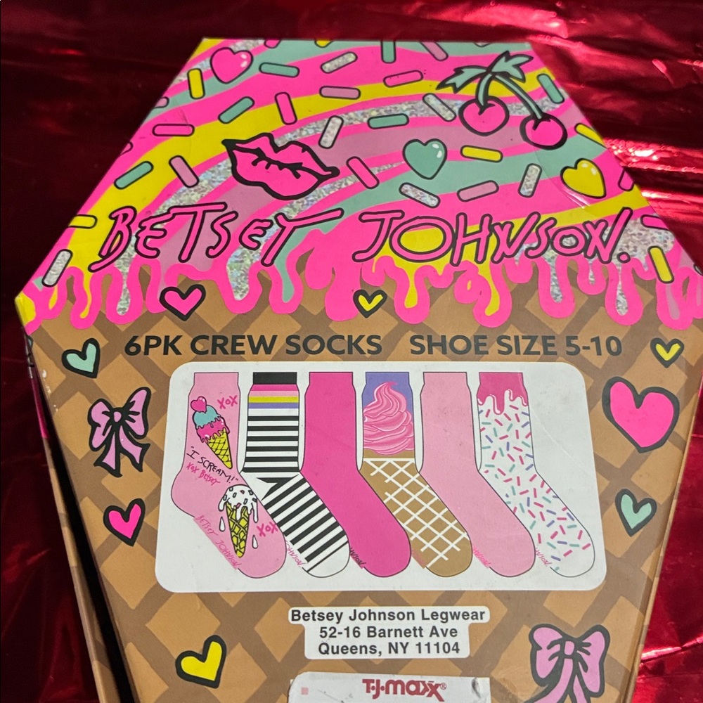 Betsey Johnson Colorful Crew Socks Set - Picture 3 of 3